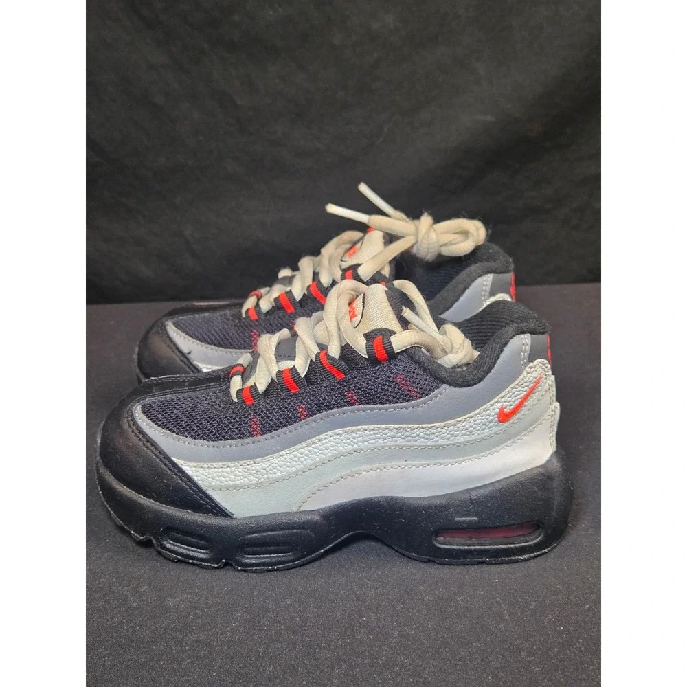 Nike Air Max 95‎ Recraft Kids Sneakers Black Grey Red CJ3908-101 Size 10C